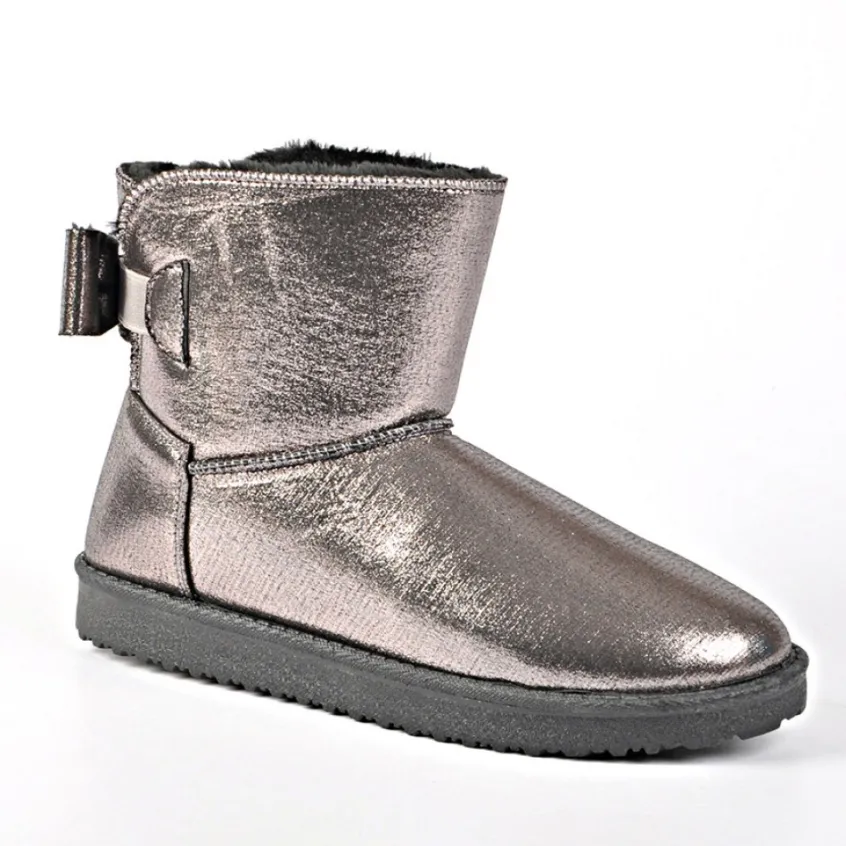 Boots, Bottines|VICE VERSA Bottines Plates Femme Avec Noeuds Gris Metal