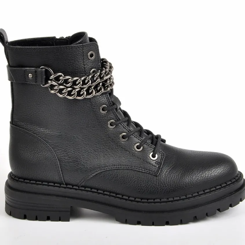 Boots, Bottines|VICE VERSA Bottines Plates Femme Avec Chaines Noir