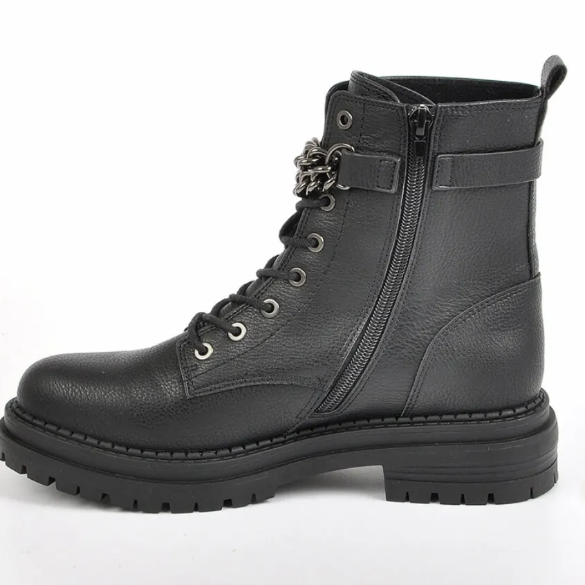 Boots, Bottines|VICE VERSA Bottines Plates Femme Avec Chaines Noir