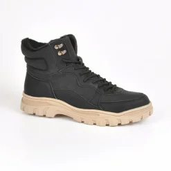 Boots, Bottines|OUTSHOES Bottines Plates Femme Bi-Matieres Noir