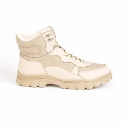 Boots, Bottines|OUTSHOES Bottines Plates Femme Bi-Matieres Beige