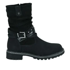 Boots, Bottines|OUTSHOES Bottines Plates Femme Noir A Brides