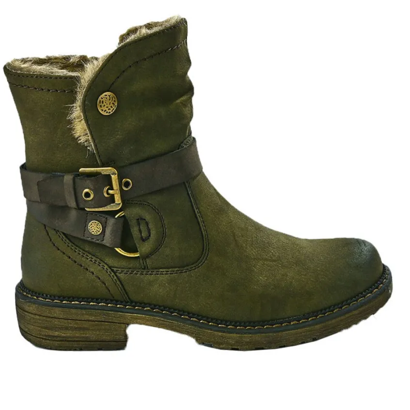 Chaussures Confort|RELIFE Bottines Plates Femme Kaki