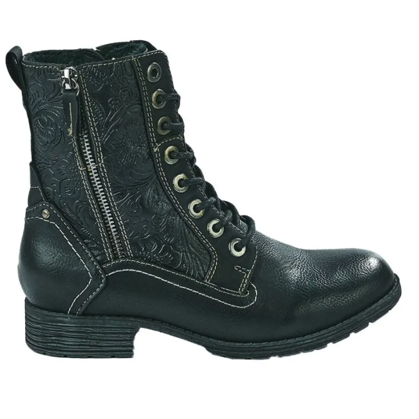 Chaussures Confort|SCALINA Bottines Plates Femme Noir