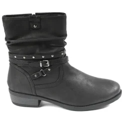 Chaussures Confort|SCALINA Bottines Plates Femme Noir