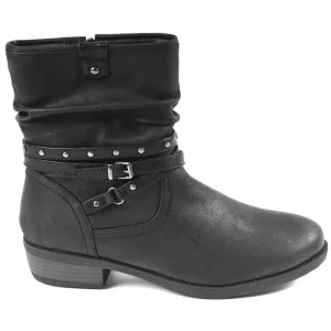 Chaussures Confort|SCALINA Bottines Plates Femme Noir