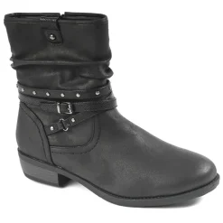 Chaussures Confort|SCALINA Bottines Plates Femme Noir