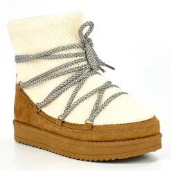 Boots, Bottines|VICE VERSA Bottines Plates Fourrees Femme Camel