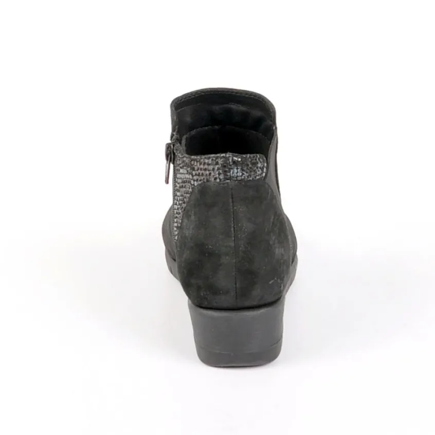 Chaussures Confort|LADY CONFORT Bottines Plates Semelles Souples Noir