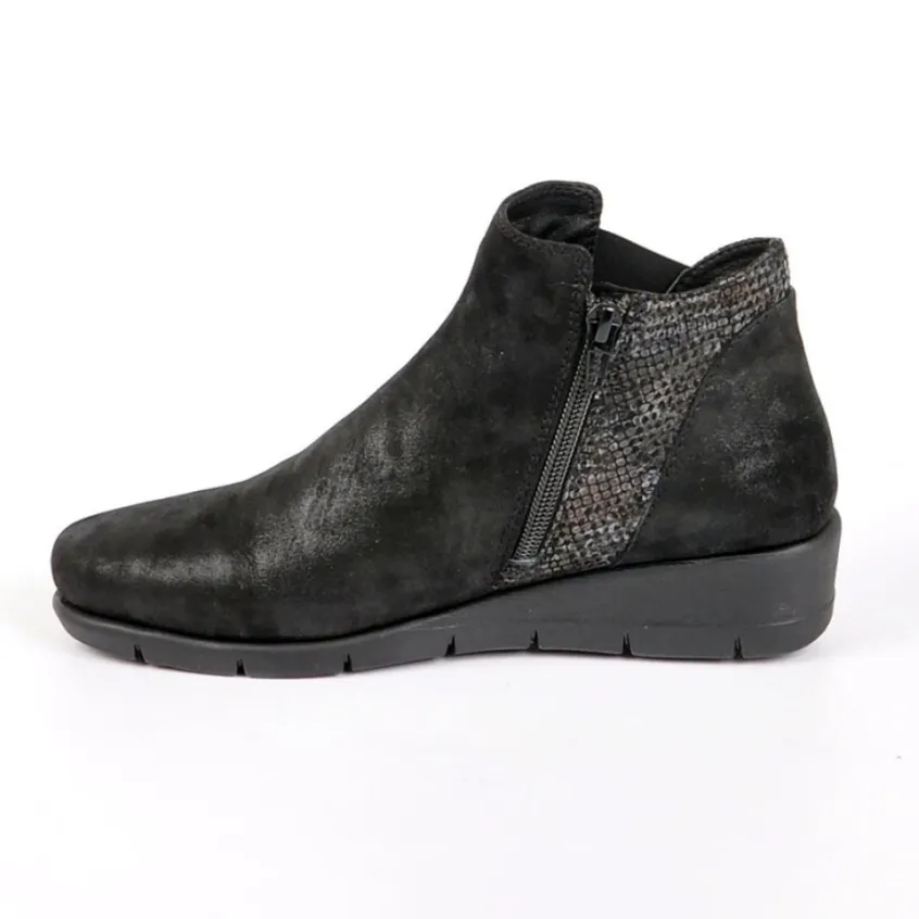 Chaussures Confort|LADY CONFORT Bottines Plates Semelles Souples Noir