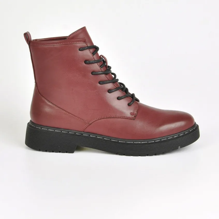 Boots, Bottines|VICE VERSA Bottines Plates Bordeaux