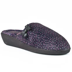 Chaussons|ISOTONER Chaussons Femme Avec Noeuds Gris