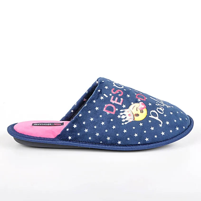 Chaussons|EMOJI Chaussons Femme Bleu Marine Etre Parfaite