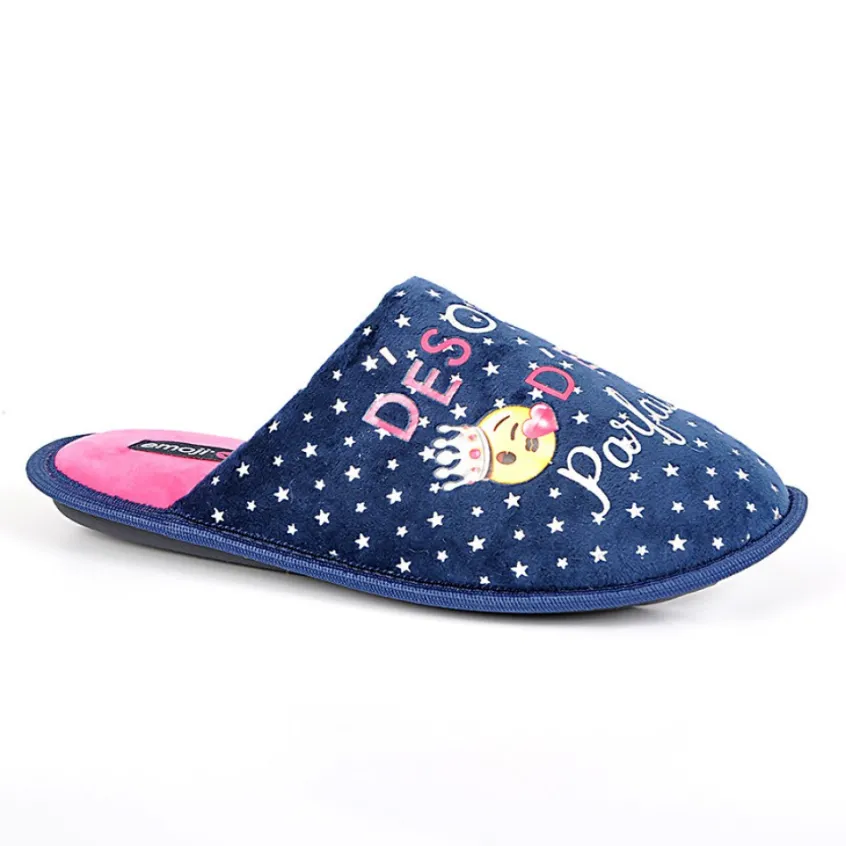 Chaussons|EMOJI Chaussons Femme Bleu Marine Etre Parfaite