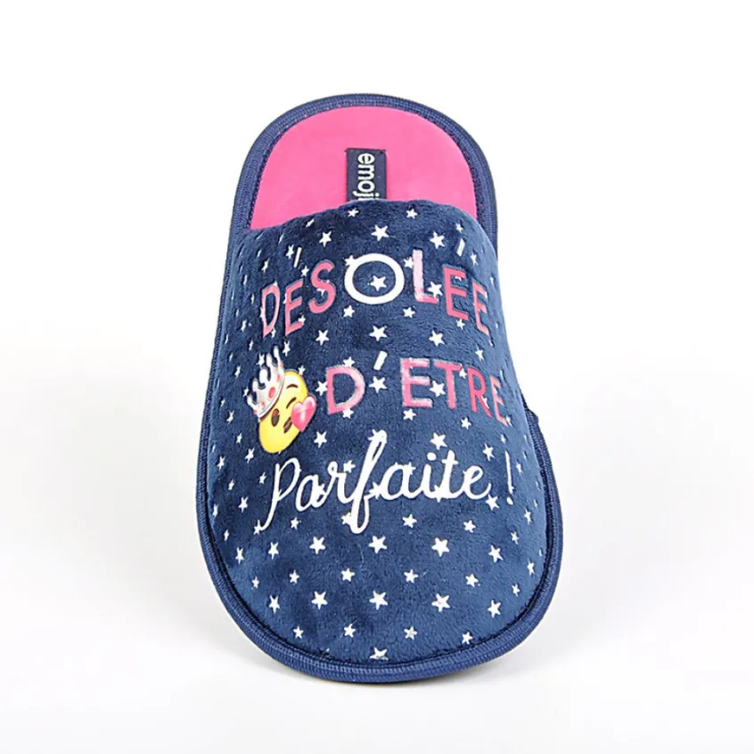 Chaussons|EMOJI Chaussons Femme Bleu Marine Etre Parfaite