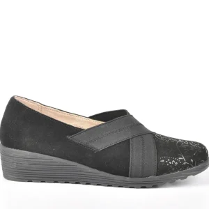 Chaussures Confort|LADY CONFORT Chaussures Confort Avec Elastiques Noir