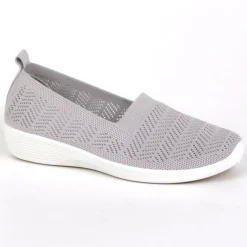 Chaussures Confort|LADY CONFORT Chaussures Confort Femme Gris Semelles Souples