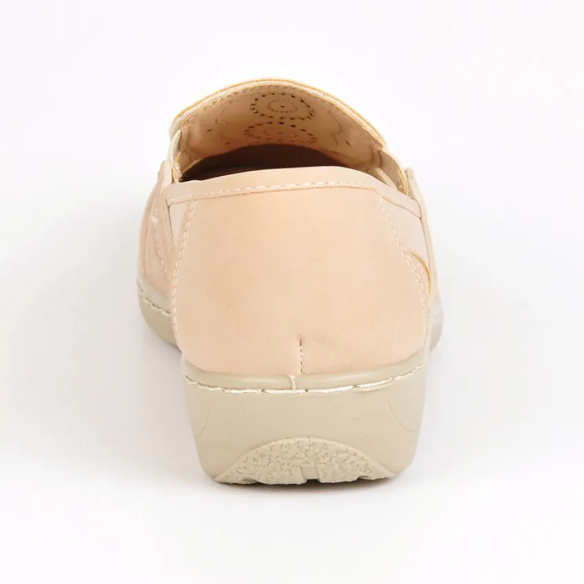 Chaussures Confort|LADY CONFORT Chaussures Confort Femme Beige En Cuir