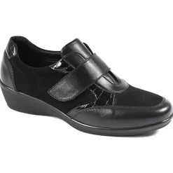 Chaussures Confort|LADY CONFORT Chaussures Confort Femme Bi-Matieres Noir
