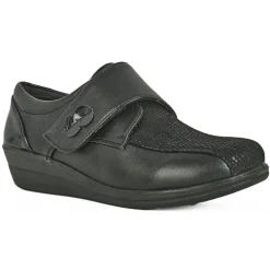 Chaussures Confort|LADY CONFORT Chaussures Confort Femme Noir Talon Compense