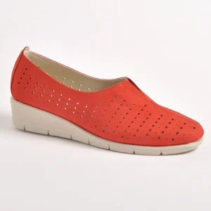 Chaussures Confort|LADY CONFORT Chaussures Confort Semelles Souples Rouge