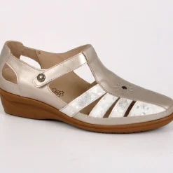 Chaussures Confort|LADY CONFORT Derbies Confort Compensees Bicolores Argente