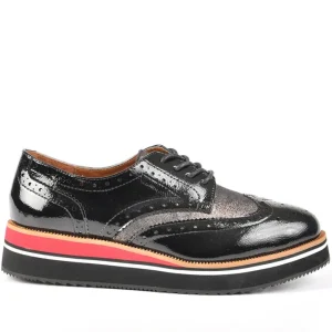 Derbies|ANA LUNA Derbies Femme Avec Bout Fleuri Noir