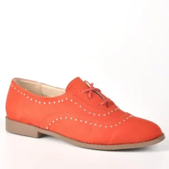 Derbies|ANA LUNA Derbies Femme Avec Petits Clous Orange