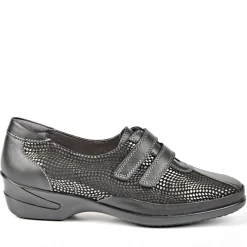 Chaussures Confort|LADY CONFORT Derbies Femme Noir Cuir