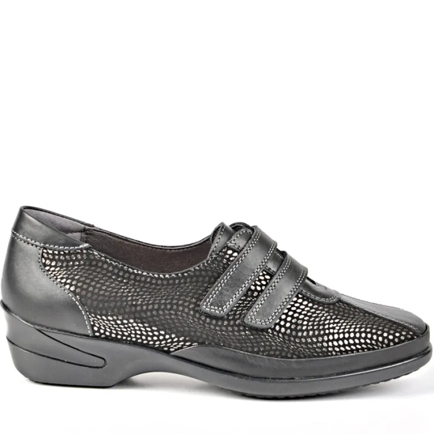 Chaussures Confort|LADY CONFORT Derbies Femme Noir Cuir