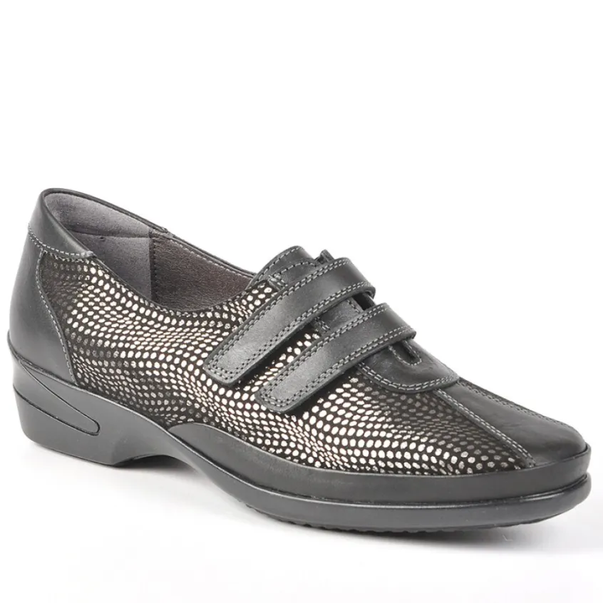 Chaussures Confort|LADY CONFORT Derbies Femme Noir Cuir