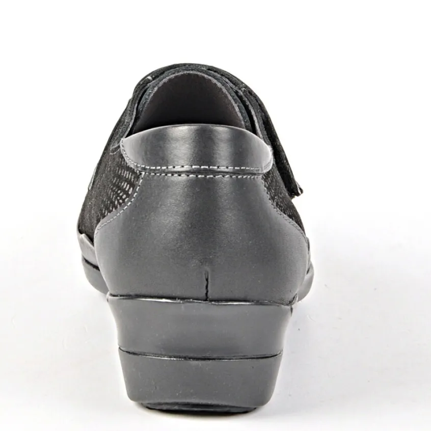 Chaussures Confort|LADY CONFORT Derbies Femme Noir Cuir