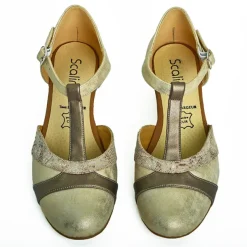 Chaussures Confort|SCALINA Escarpins A Brides Femme Dore