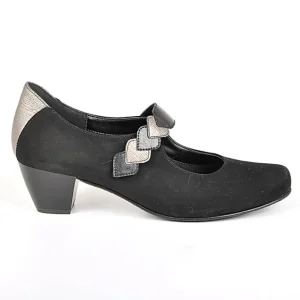 Chaussures Confort|SCALINA Escarpins A Lanieres Femme Bi-Matieres Noir