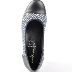Chaussures Confort|LADY CONFORT Escarpins Bi-Matieres Bleu Marine