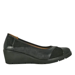 Chaussures Confort|SCALINA Escarpins Compenses Bi-Matieres Noir