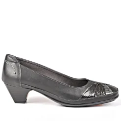 Chaussures Confort|LADY CONFORT Escarpins Confort Femme En Cuir Noir