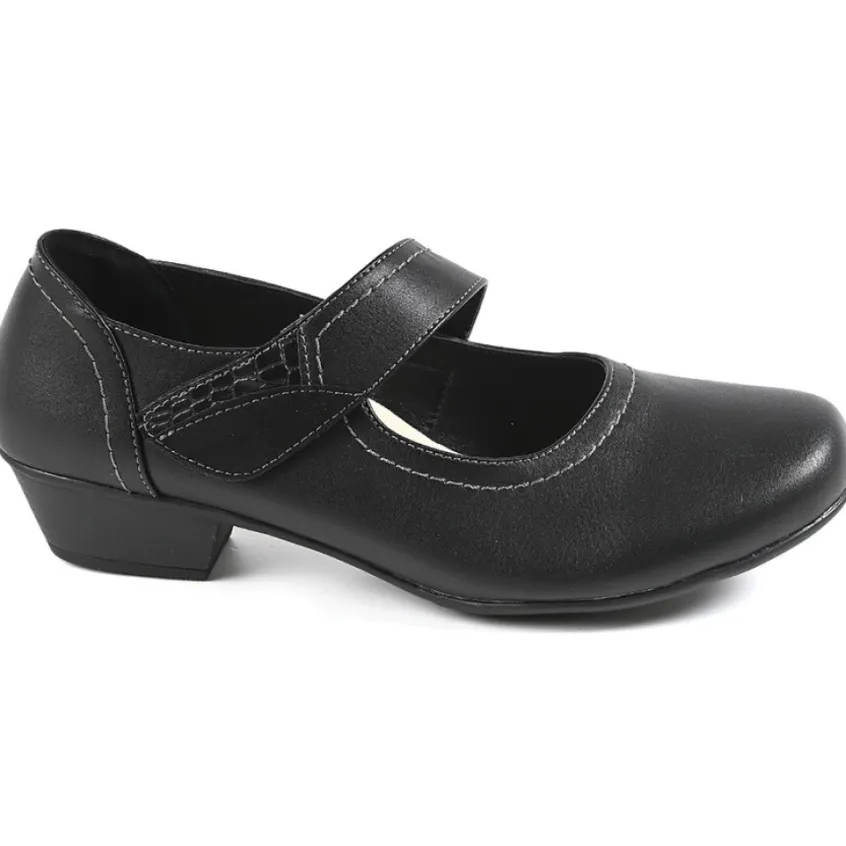 Chaussures Confort|LADY CONFORT Escarpins Confort Femme Noir A Brides