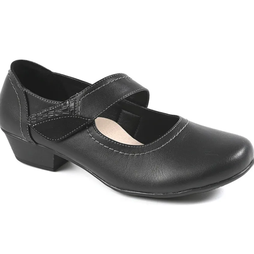 Chaussures Confort|LADY CONFORT Escarpins Confort Femme Noir A Brides