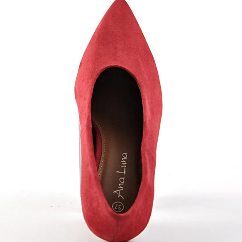 Escarpins|ANA LUNA Escarpins Femme Aspect Velours Bordeaux