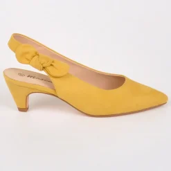 Escarpins|MASCARA Escarpins Ouverts Femme Jaune Avec Noeud