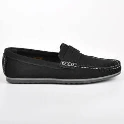 Mocassins, Chaussures Bateaux|FORTUNATO Mocassins Aspect Daim Noir