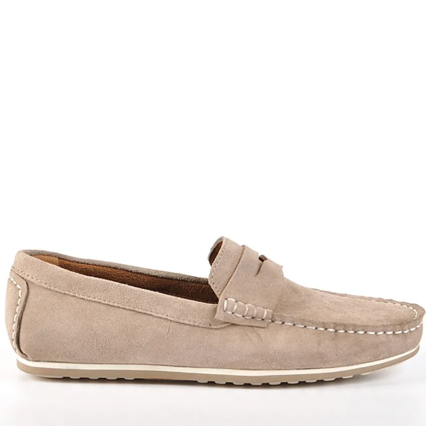 Mocassins, Chaussures Bateaux|FORTUNATO Mocassins Aspect Daim Gris