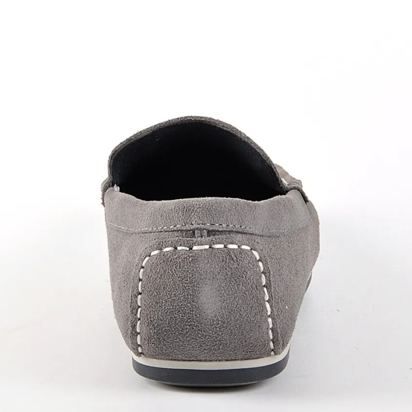 Mocassins, Chaussures Bateaux|FORTUNATO Mocassins Aspect Daim Gris