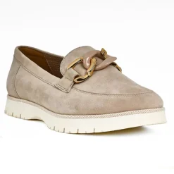 Chaussures Confort|SCALINA Mocassins Avec Chaines Beige