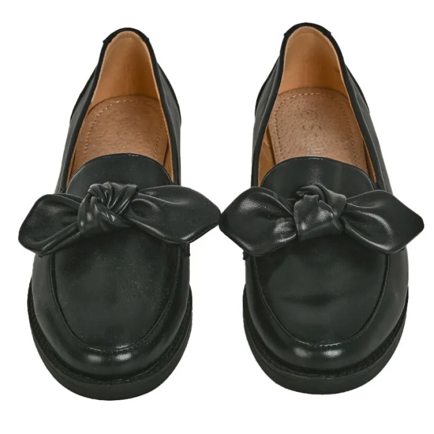 Chaussures Confort|SCALINA Mocassins Confort Femme Noir A Noeud