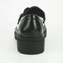 Mocassins|VICE VERSA Mocassins Crantes Vernis Noir Femme A Chaine