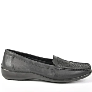 Chaussures Confort|LADY CONFORT Mocassins Femme Avec Strass Noir