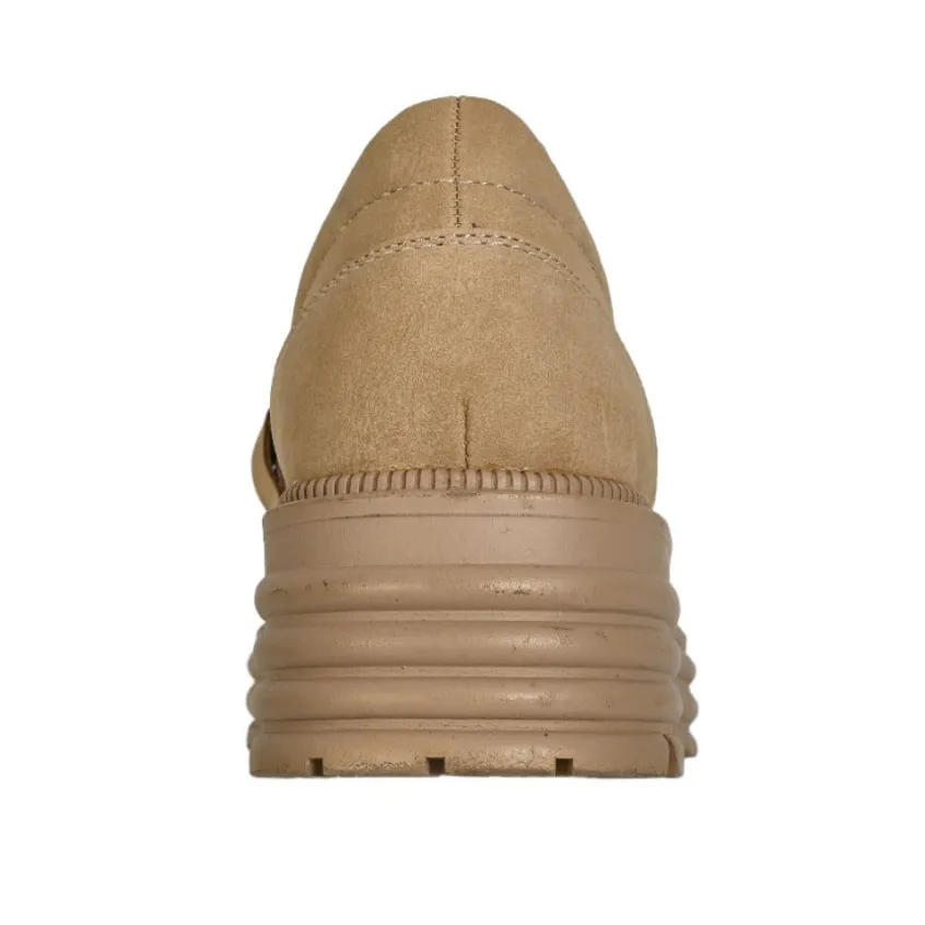 Mocassins|VICE VERSA Mocassins Femme Beige Semelle Crantee