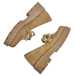 Mocassins|VICE VERSA Mocassins Femme Beige Semelle Crantee